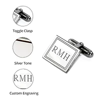 Engravable Sterling Silver Cuff Link Set