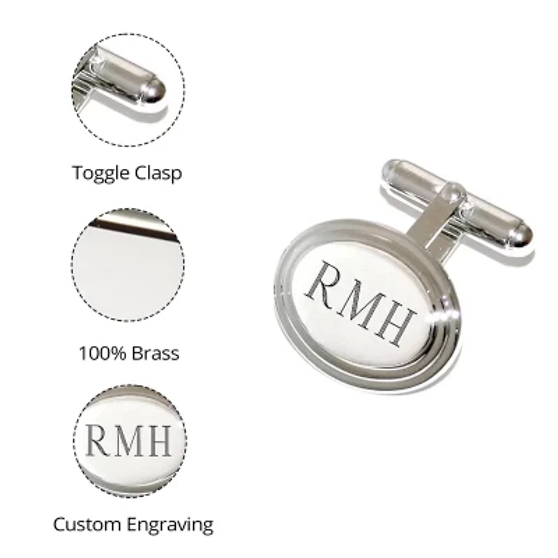 Engravable Oval Cuff Links