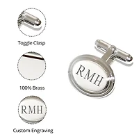 Engravable Oval Cuff Links