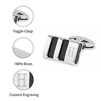 Personalized Stainless Steel & Enamel Cuff Links