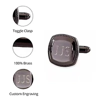 Gun Metal Cushion Cuff Links w/ Brushed Top