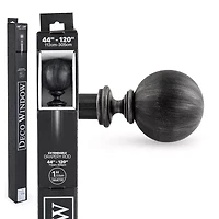 Deco Window Brushed Globe 1 IN Adjustable Curtain Rod