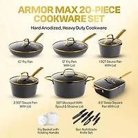 Granitestone Armor Max Gold 20-pc. Non-Stick Cookware Set