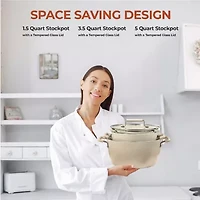 Granitestone 6-pc. Stackable Nesting Non-Stick Pot and Pans Cookware Set