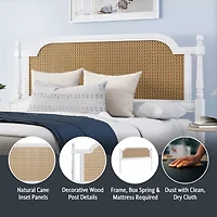 Melanie Wood and Cane Headboard