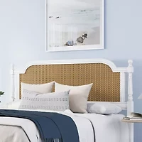 Melanie Wood and Cane Headboard