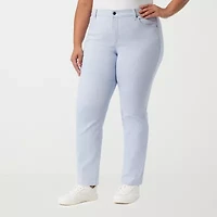 Gloria Vanderbilt Plus Amanda Stretch Fabric Womens High Rise Straight Leg Jean