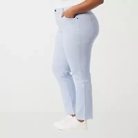 Gloria Vanderbilt Plus Amanda Stretch Fabric Womens High Rise Straight Leg Jean