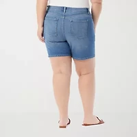 Gloria Vanderbilt Amanda Womens High Rise Plus Denim Short