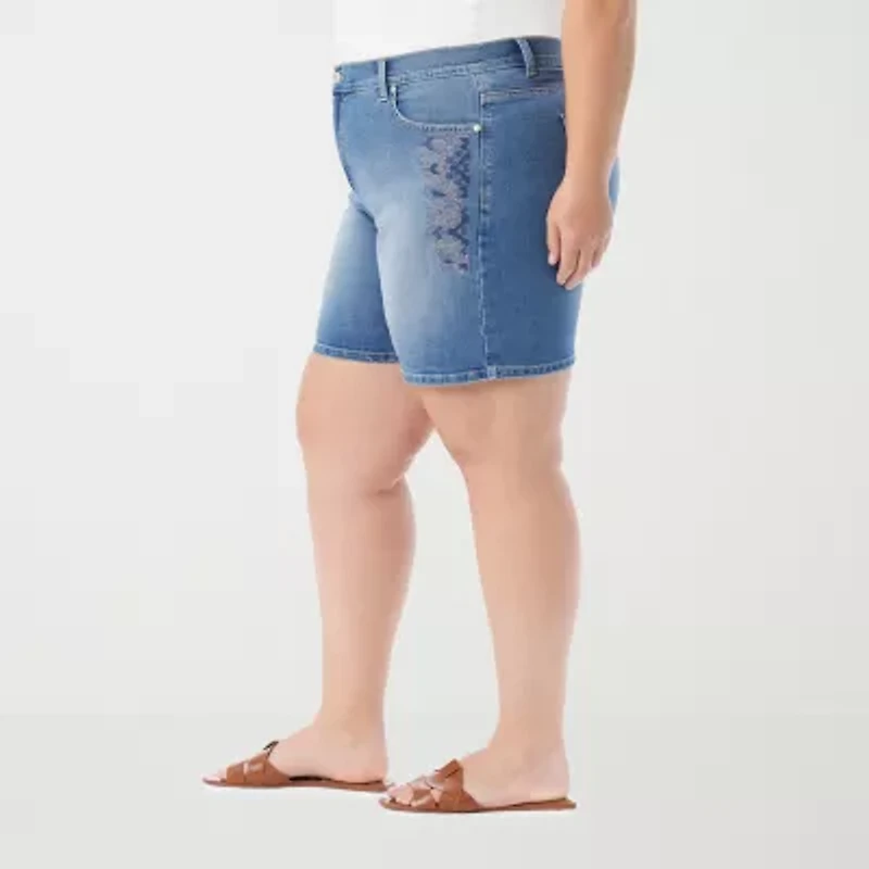 Gloria Vanderbilt Amanda Womens High Rise Plus Denim Short