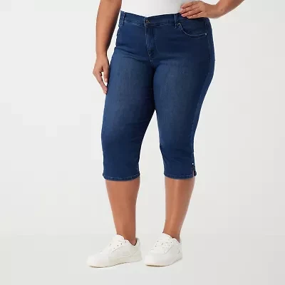 Gloria Vanderbilt Amanda Womens Plus Straight High Rise Capri Pant