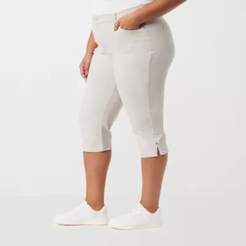 Gloria Vanderbilt Amanda Womens Plus Straight High Rise Capri Pant
