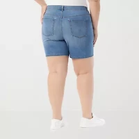 Gloria Vanderbilt Amanda Womens High Rise Plus Denim Short