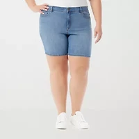 Gloria Vanderbilt Amanda Womens High Rise Plus Denim Short