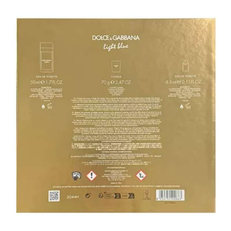DOLCE&GABBANA Light Blue Womens Eau De Toilette 3-Piece Gift Set ($140 Value)