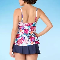 Sonnet Shores Womens Exotic Floral Swim Dress