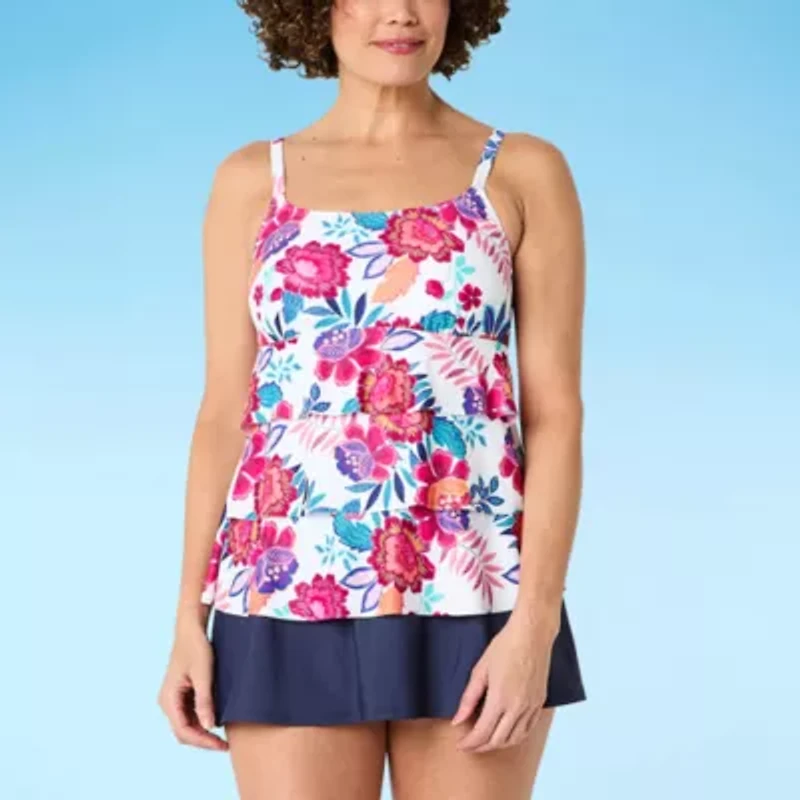 Sonnet Shores Womens Exotic Floral Swim Dress