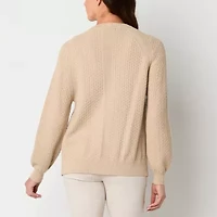 Liz Claiborne Womens Long Sleeve Open Front Cardigan