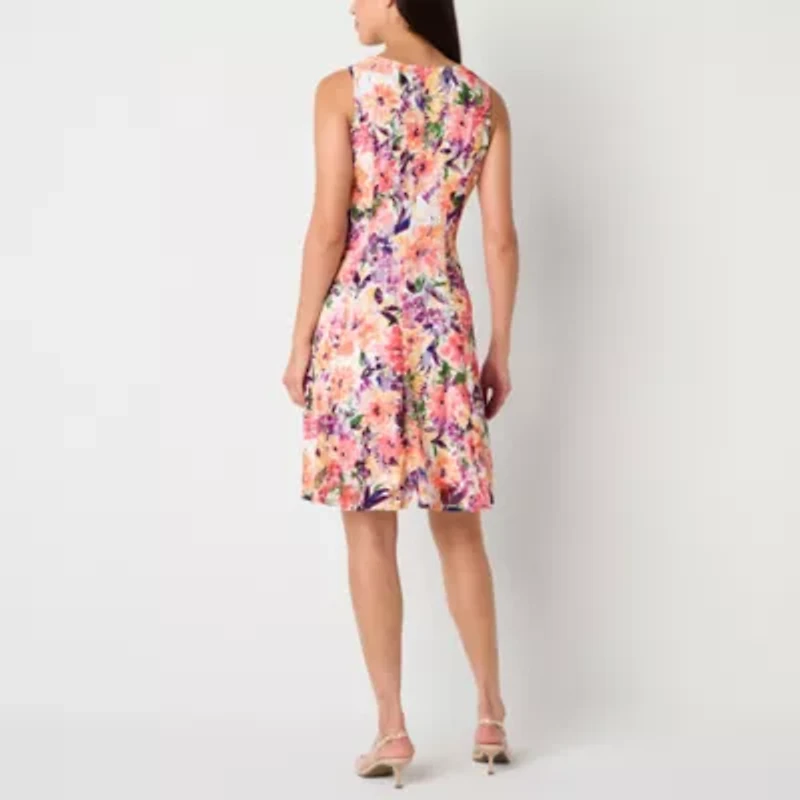 Perceptions Womens Floral Jacket Dress