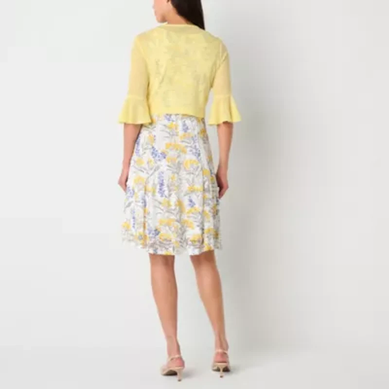 Perceptions Womens Floral Jacket Dress