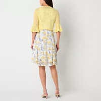 Perceptions Womens Floral Jacket Dress