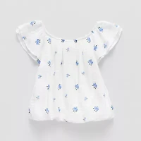 Speechless Big Kid Girls Round Neck Short Sleeve Blouse