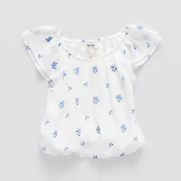 Speechless Big Kid Girls Round Neck Short Sleeve Blouse