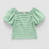 Speechless Big Kid Girls Square Neck Short Sleeve Blouse