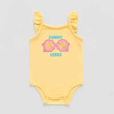 Okie Dokie Baby Girls Round Neck Sleeveless Bodysuit