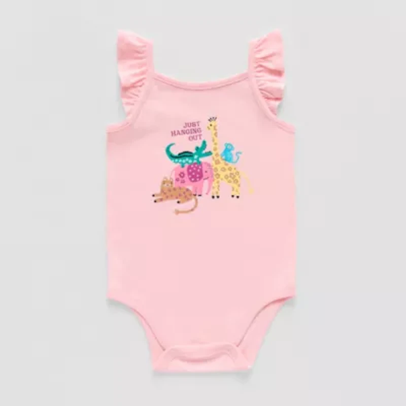 Okie Dokie Baby Girls Round Neck Sleeveless Bodysuit