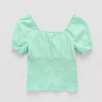 Thereabouts Little & Big Kid Girls Square Neck Short Sleeve Blouse