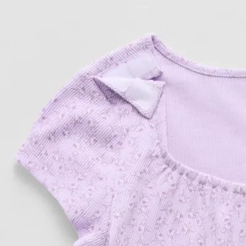 Thereabouts Little & Big Kid Girls Easy-on + Easy-off U Neck Short Sleeve Adaptive T-Shirt
