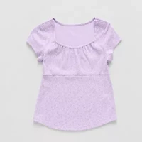 Thereabouts Little & Big Kid Girls Easy-on + Easy-off U Neck Short Sleeve Adaptive T-Shirt