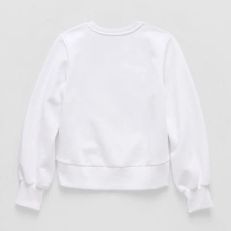 Thereabouts Little & Big Kid Girls Crew Neck Fleece Long Sleeve Sweatshirt