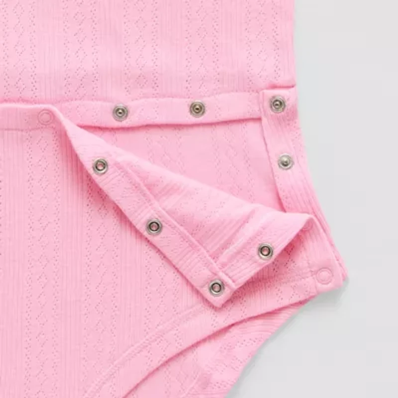 Thereabouts Little & Big Kid Girls Round Neck Short Sleeve Adaptive Bodysuit