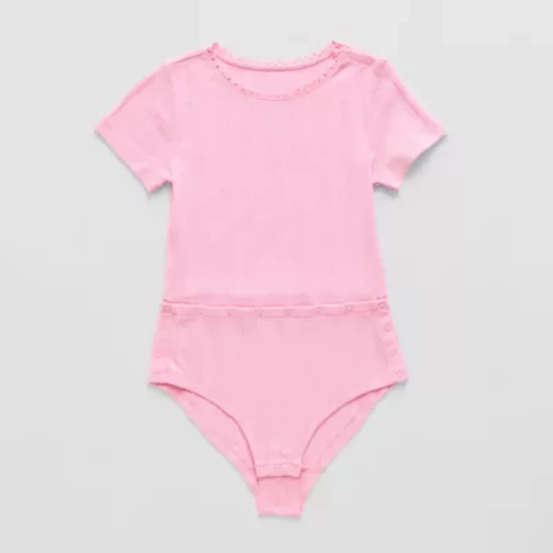Thereabouts Little & Big Kid Girls Round Neck Short Sleeve Adaptive Bodysuit