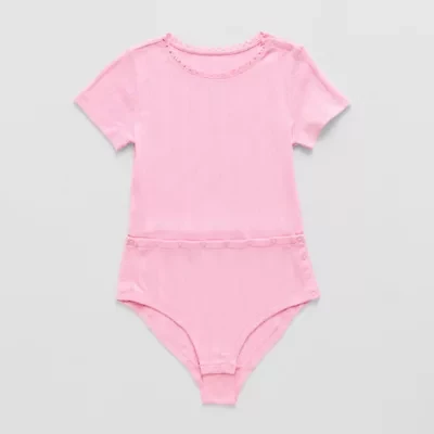 Thereabouts Little & Big Kid Girls Round Neck Short Sleeve Adaptive Bodysuit