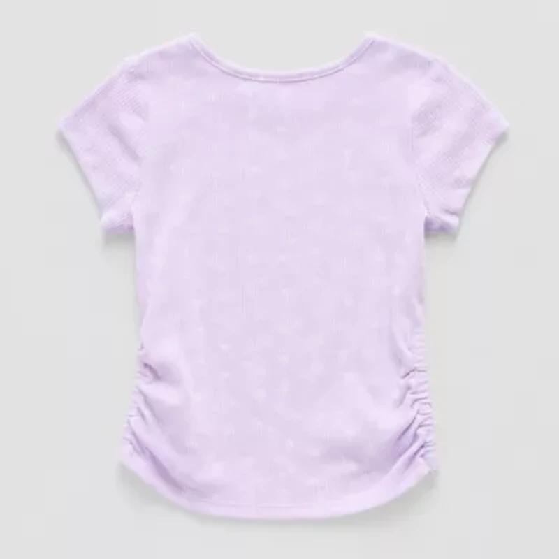 Thereabouts Rib Little & Big Kid Girls Round Neck Short Sleeve T-Shirt