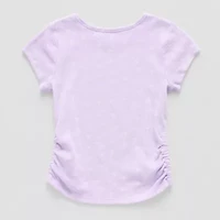 Thereabouts Rib Little & Big Kid Girls Round Neck Short Sleeve T-Shirt