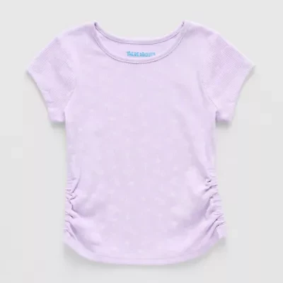 Thereabouts Rib Little & Big Kid Girls Round Neck Short Sleeve T-Shirt