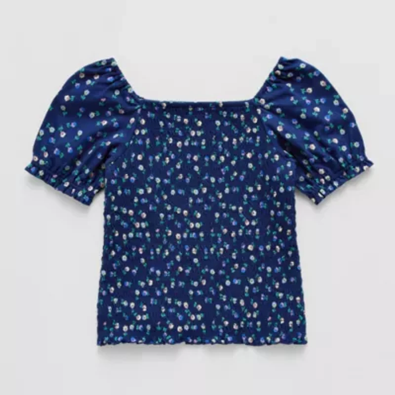 Thereabouts Little & Big Kid Girls Square Neck Short Sleeve T-Shirt