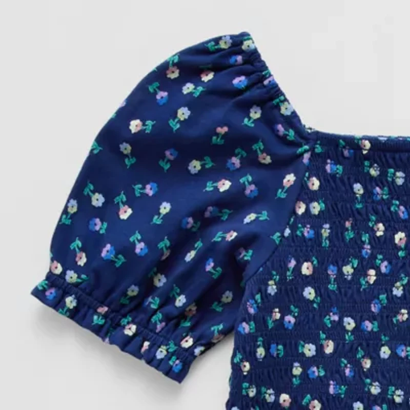 Thereabouts Little & Big Kid Girls Square Neck Short Sleeve T-Shirt