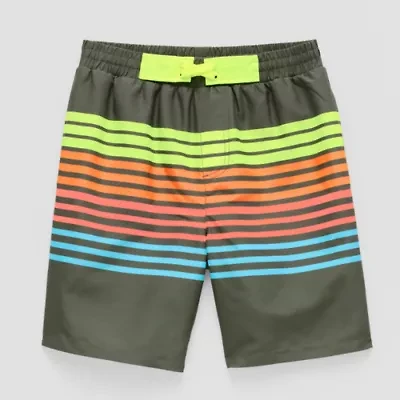 Thereabouts Above The Knee Boys Drawstring Waist Striped Board Shorts