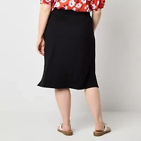 St. John's Bay Womens Plus Midi A-Line Skirt