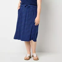 St. John's Bay Womens Plus Midi A-Line Skirt