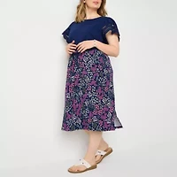 St. John's Bay Womens Midi Plus A-Line Skirt