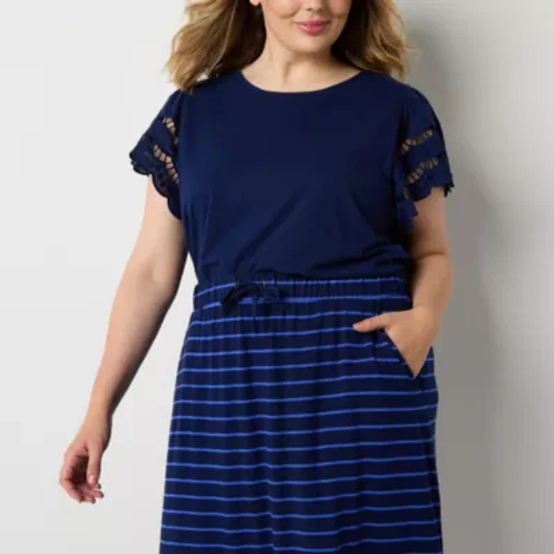 St. John's Bay Womens Plus Midi A-Line Skirt