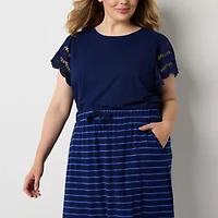 St. John's Bay Womens Plus Midi A-Line Skirt