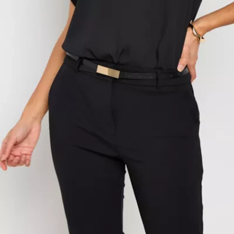 Bold Elements Womens Belted Slim Capri Pant