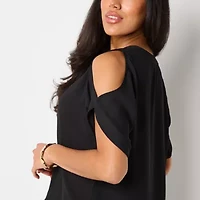 Bold Elements Womens V Neck Short Sleeve Blouse